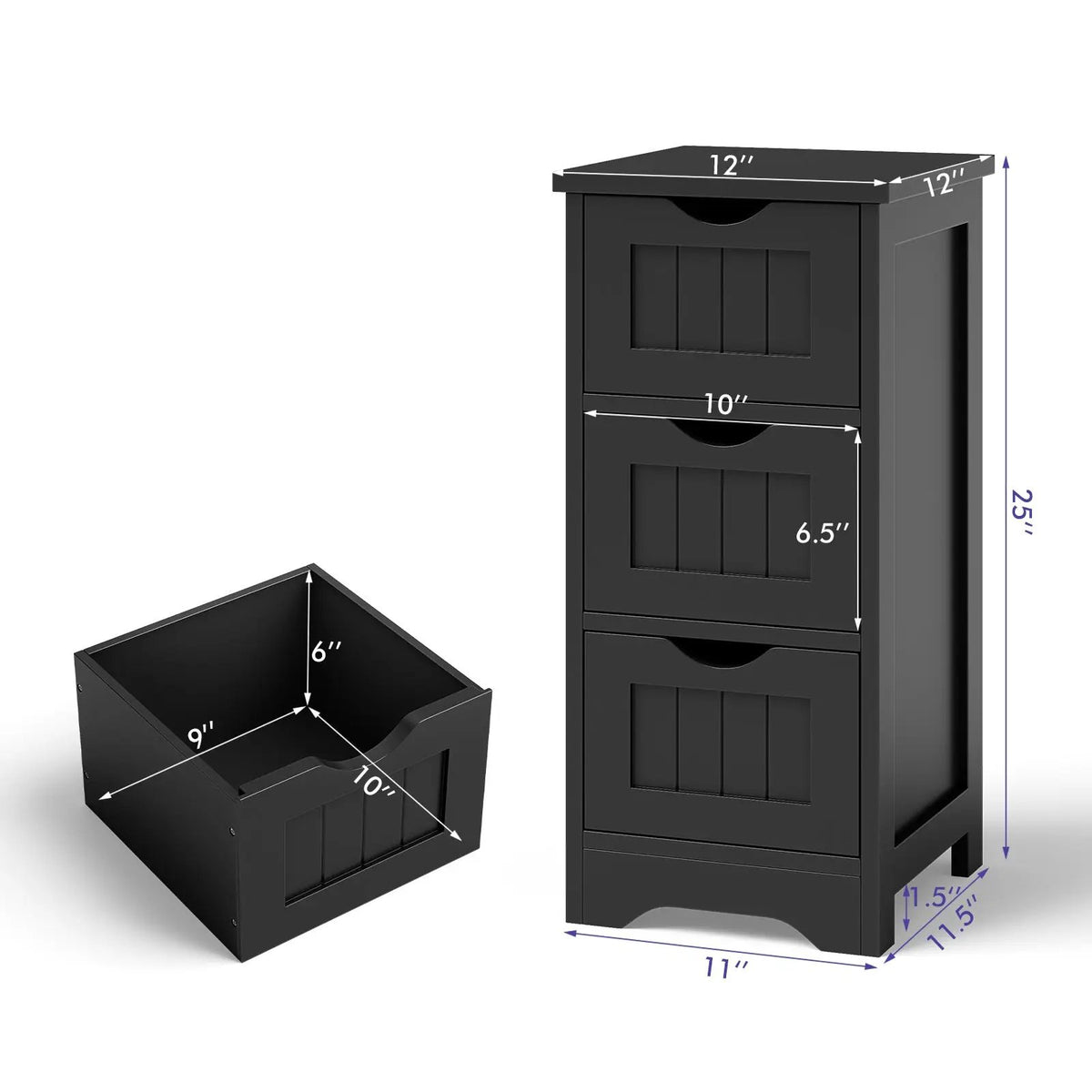 Bathroom Floor Freestanding Storage Organizer with 3 Drawers, photo 18 of 32