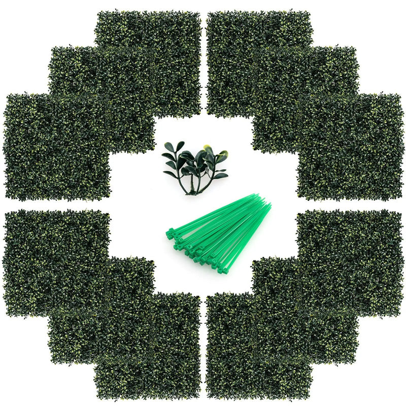 12 Pieces Artificial Peanut Leaf Hedges Panels by DirectDeals
