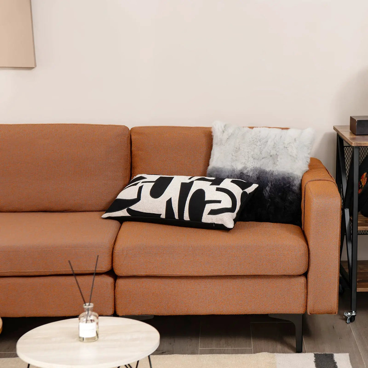 Modern Loveseat Sofa Couch with Side Storage Pocket and Sponged Padded Seat Cushions, photo 7 of 12