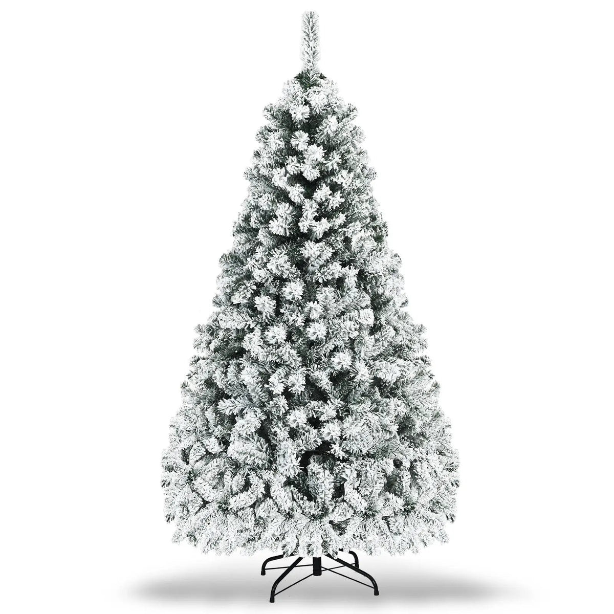 Pre-Lit Premium Snow Flocked Hinged Artificial Christmas Tree, photo 3 of 10