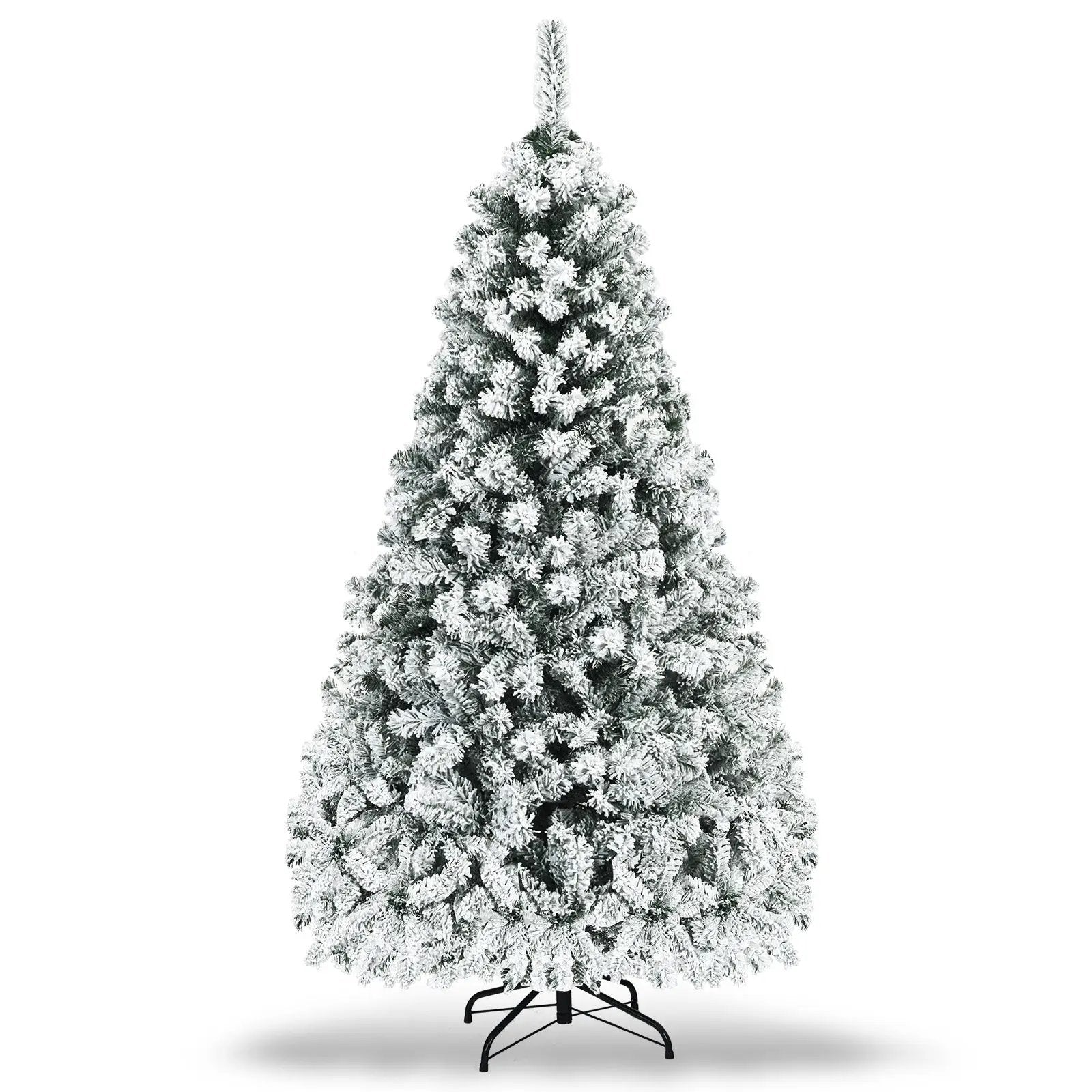 Pre-Lit Premium Snow Flocked Hinged Artificial Christmas Tree by DirectDeals