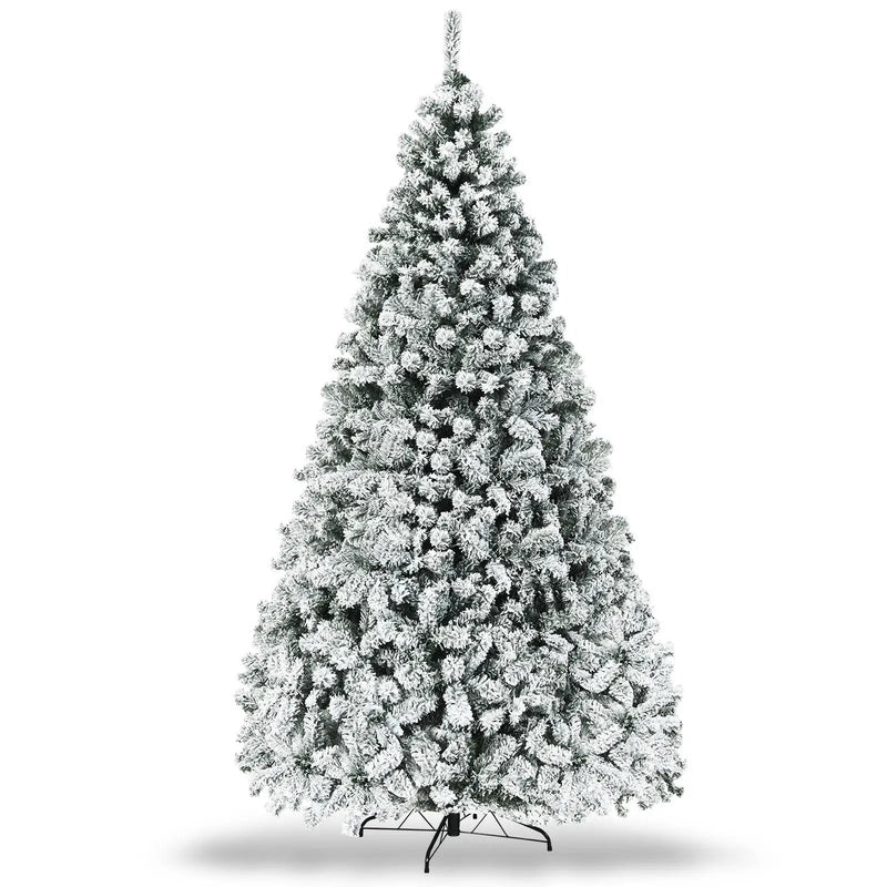 Pre-Lit Premium Snow Flocked Hinged Artificial Christmas Tree by DirectDeals