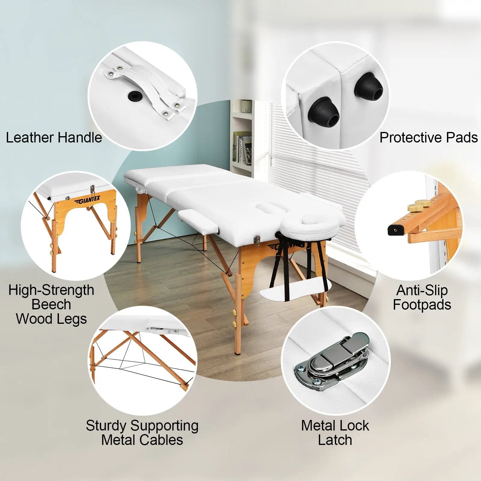 3 Fold Portable Adjustable Massage Table with Carry Case by DirectDeals