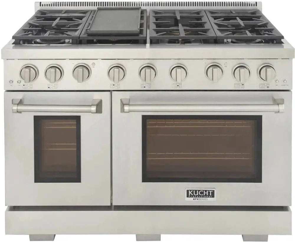 Kucht 48" Freestanding Professional Gas Range KFX4800X-S by Farmhouse Kitchen and Bath