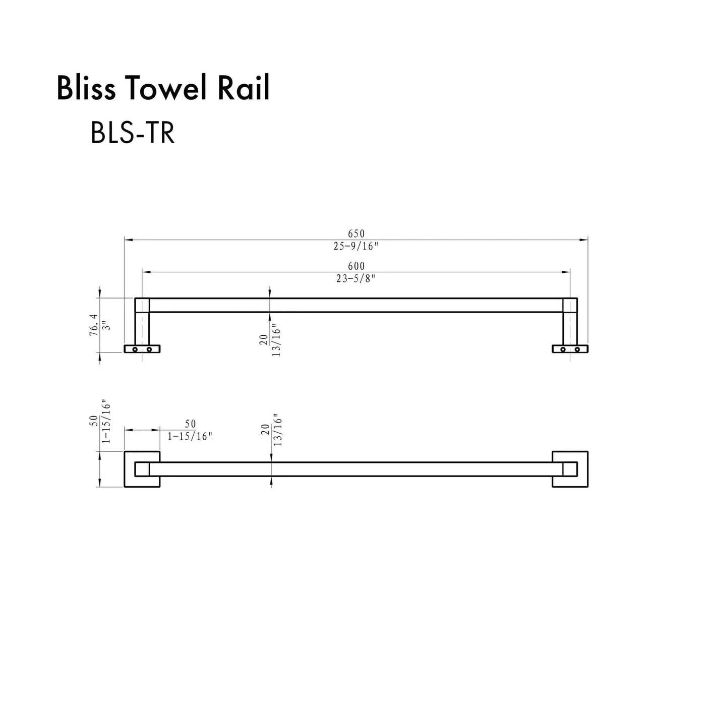 ZLINE Bliss Towel Rail BLS-TR-BN by Farmhouse Kitchen and Bath