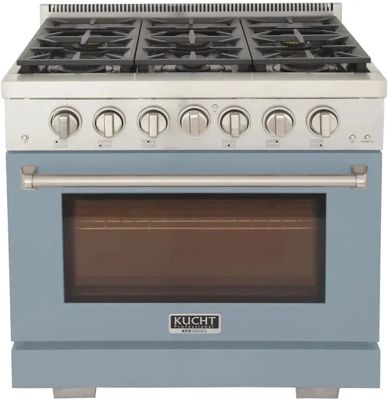 Kucht 36" Freestanding Professional Gas Range KFX3600X-LB by Farmhouse Kitchen and Bath