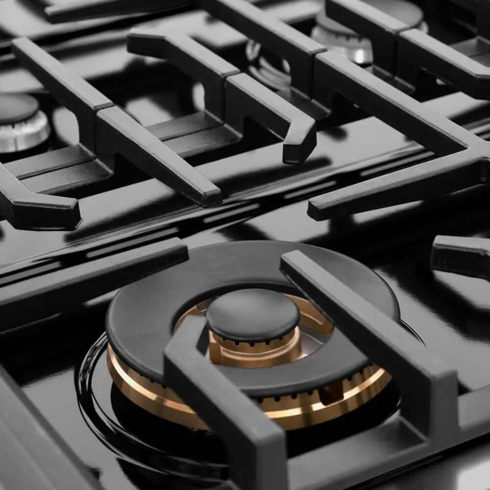 ZLINE 36" Paramount Gas Rangetop Black Stainless Steel SRTB-36 by Farmhouse Kitchen and Bath
