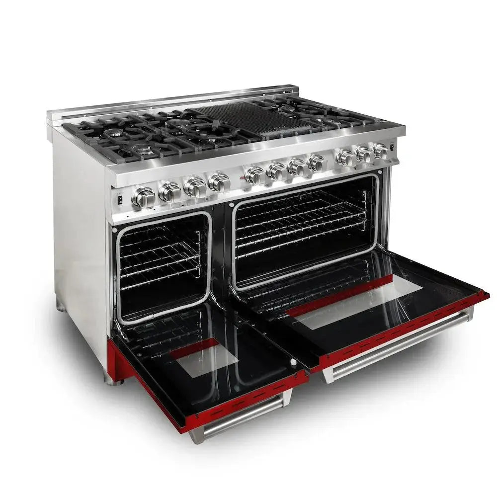 ZLINE 48" Bundle Range RA-RG-48 & Wall Range Hood KB-48, 2KP-RARGRH48 by Farmhouse Kitchen and Bath