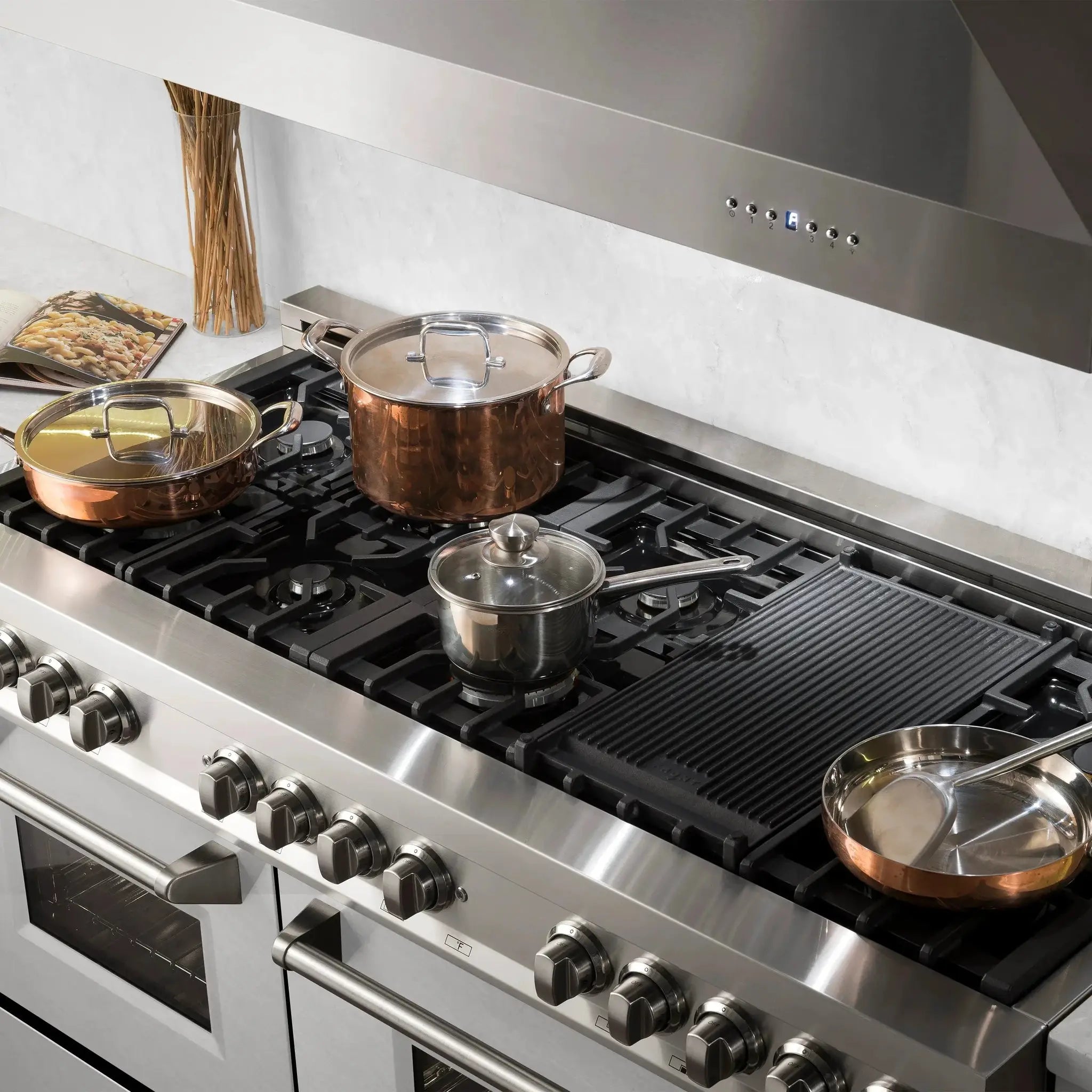 ZLINE 60" Professional Dual Fuel Range with Snow Finish Door, RA-SN-60 by Farmhouse Kitchen and Bath