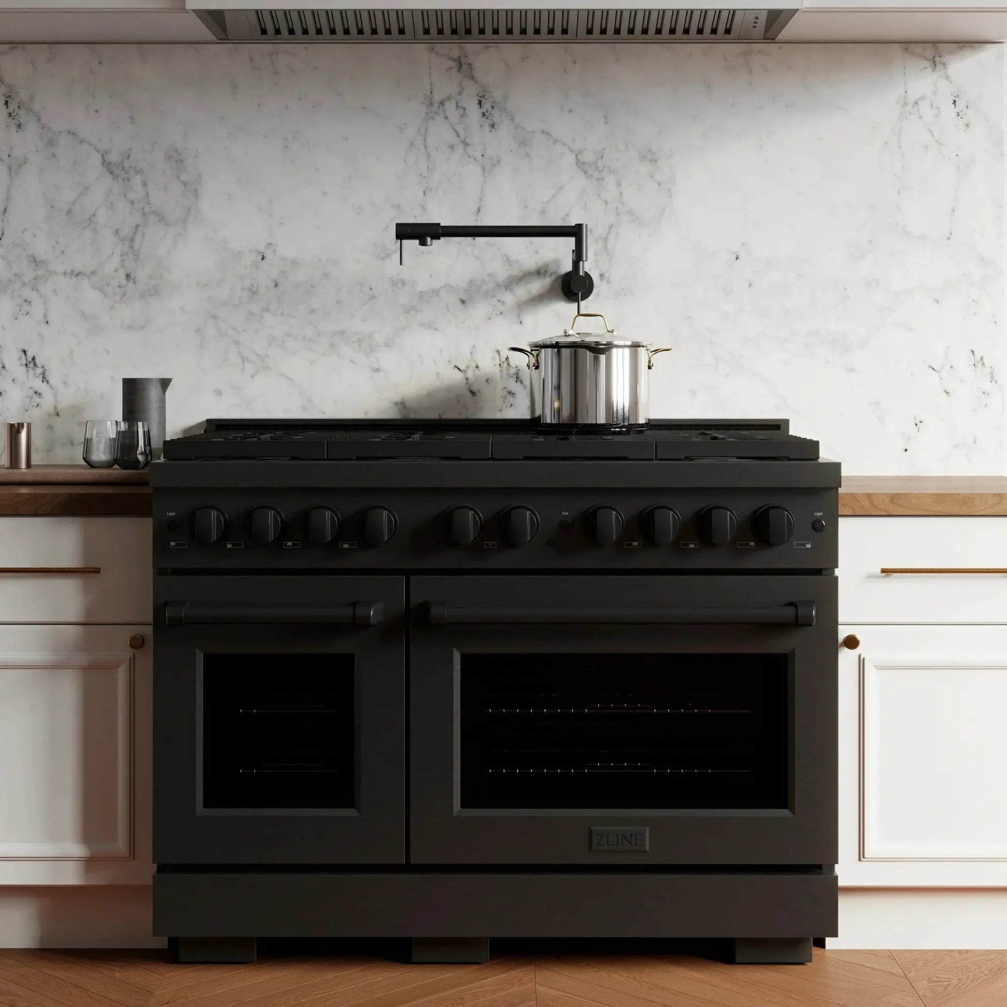 ZLINE 48 in.Gas Range, Convection Gas Oven, Black Stainless Steel, SGRB-48 by Farmhouse Kitchen and Bath