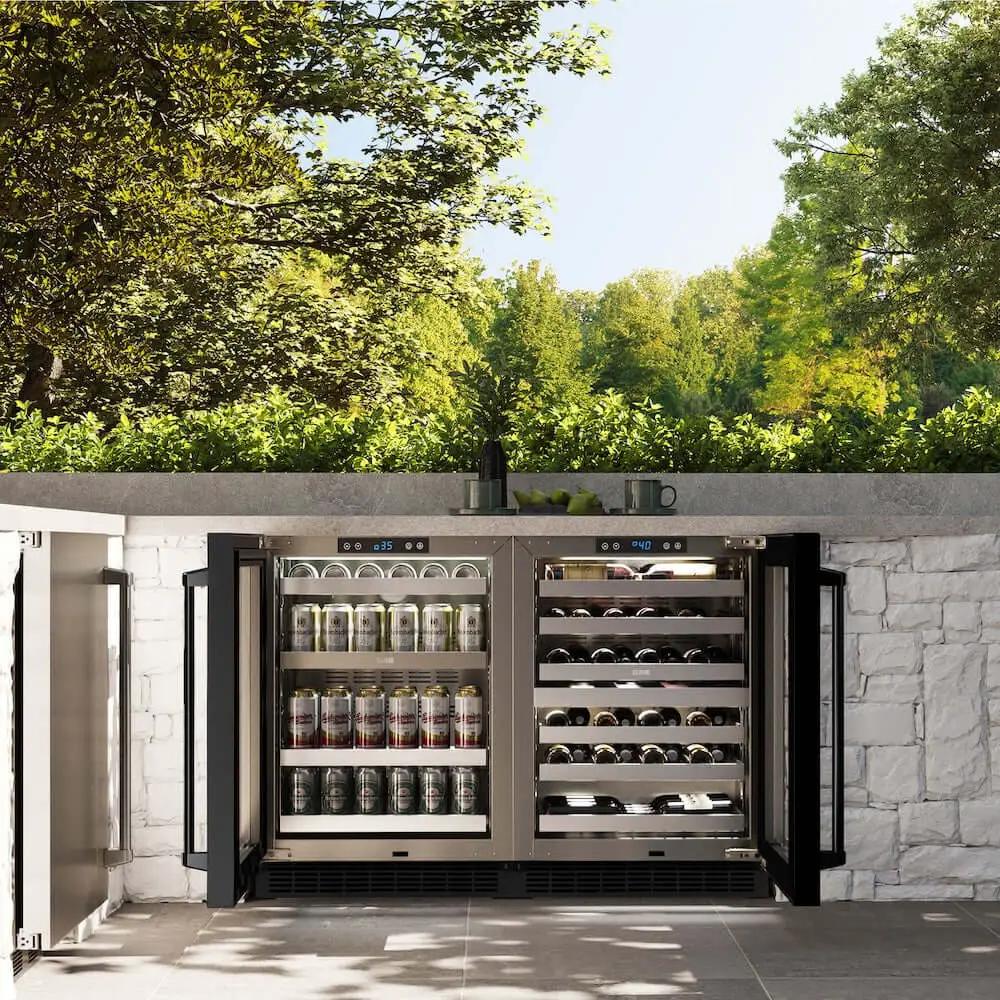 ZLINE 24" Touchstone Dual Zone 44 Bottle Wine Cooler Black Stainless Steel Glass Door RWDO-BS-24 by Farmhouse Kitchen and Bath