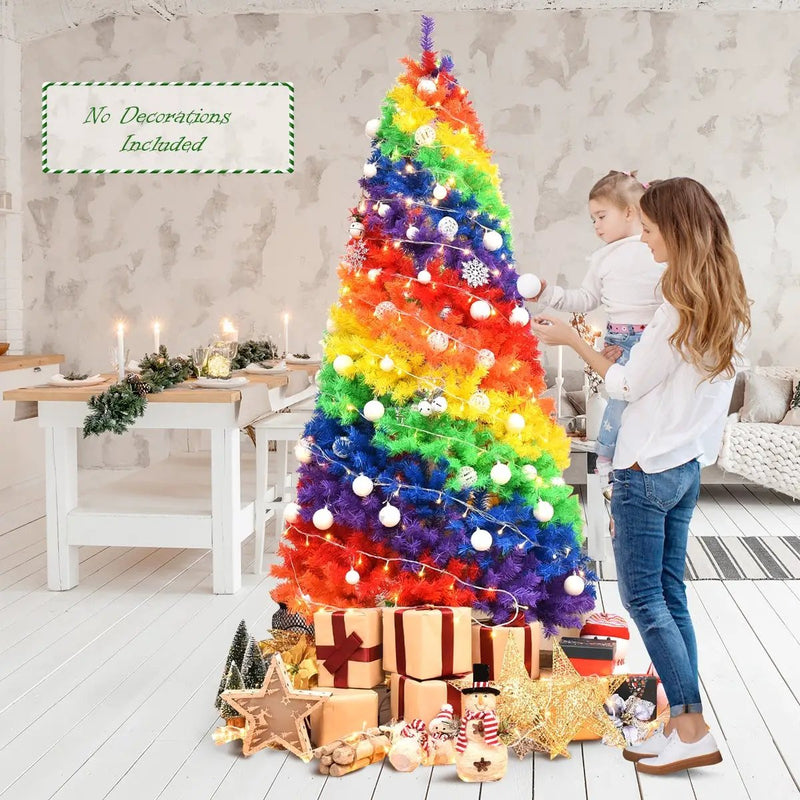 7 Feet Artificial Hinged Traditional Christmas Tree with Metal Stand by DirectDeals