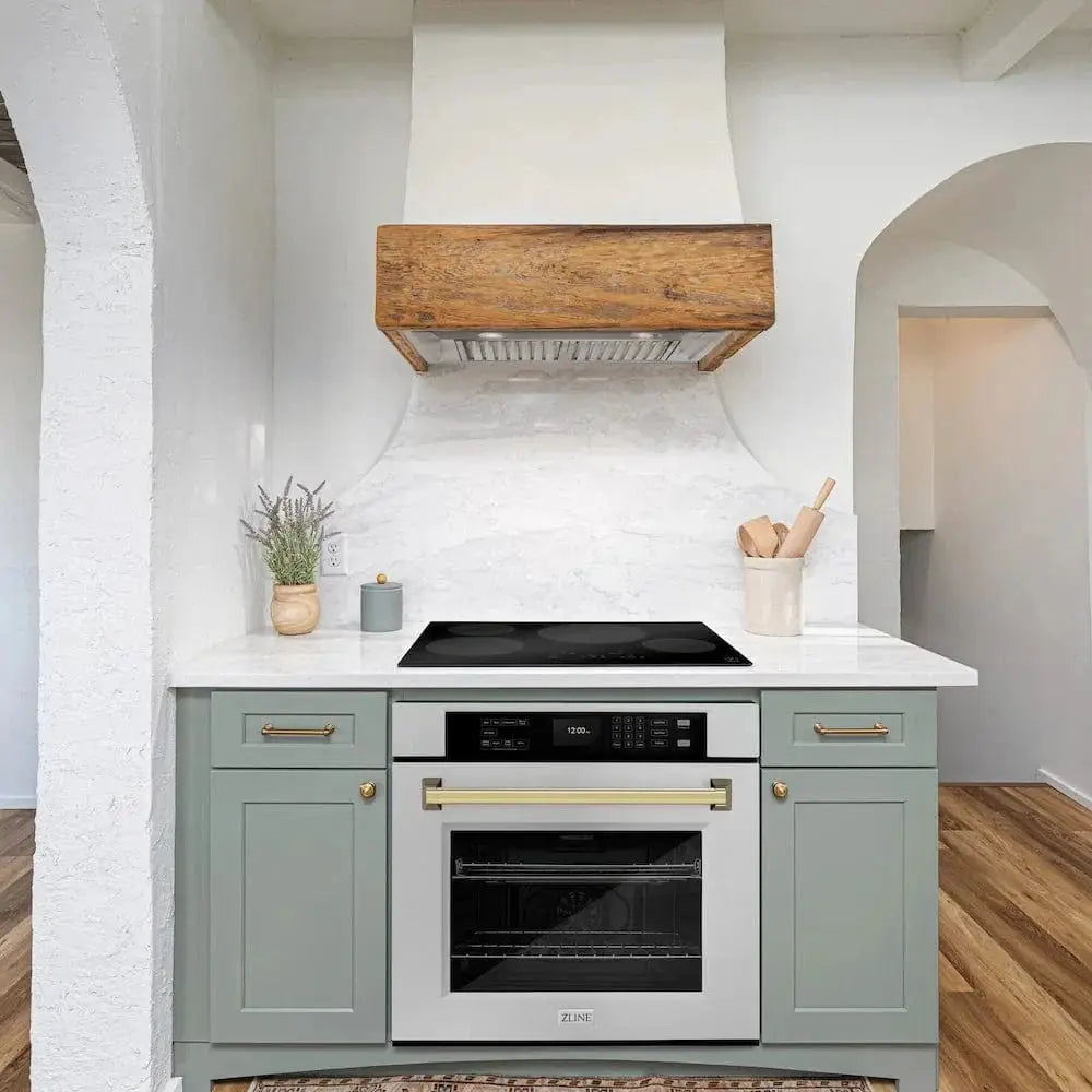 ZLINE 30"Professional True Convection Single Wall Oven, Air Fry, Self Clean, DuraSnow® Gold WASSZ-30-G by Farmhouse Kitchen and Bath