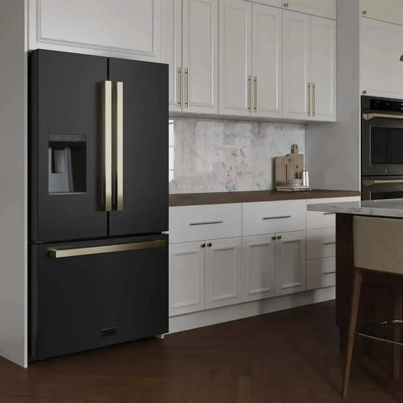 ZLINE 36" Refrigerator, Water, Ice Dispenser, Black Stainless, RSMZ-W36-BS-FCB by Farmhouse Kitchen and Bath