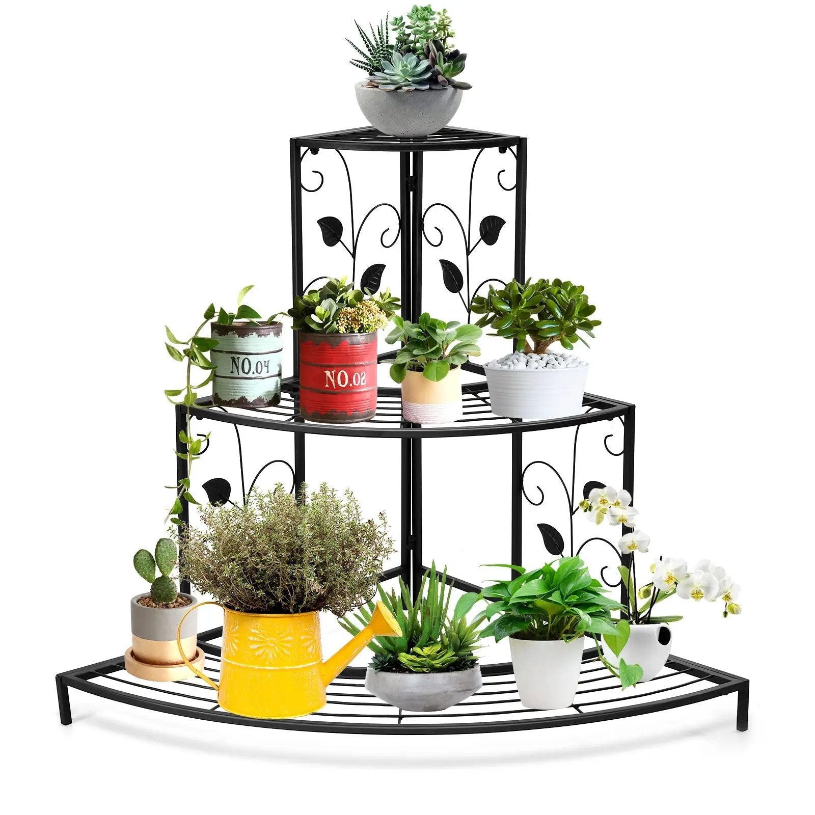 3 Tier Floral Corner Metal Plant Pot Rack by DirectDeals