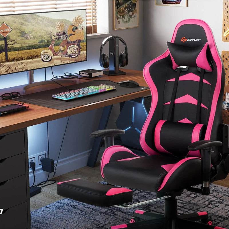 Massage Gaming Chair with Footrest by DirectDeals