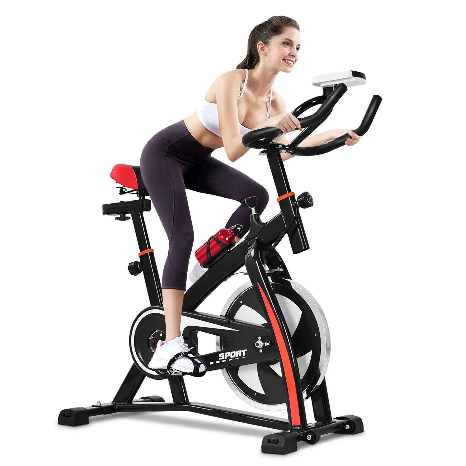 Household Adjustable Indoor Exercise Cycling Bike Trainer with Electronic Meter by DirectDeals
