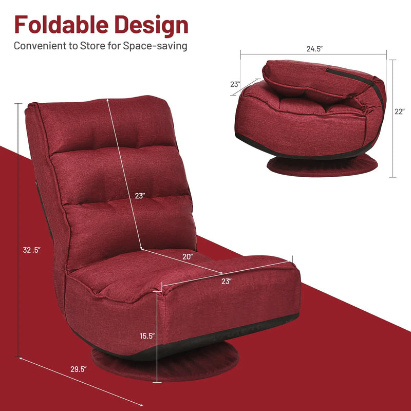 5-Position Folding Floor Gaming Chair by DirectDeals