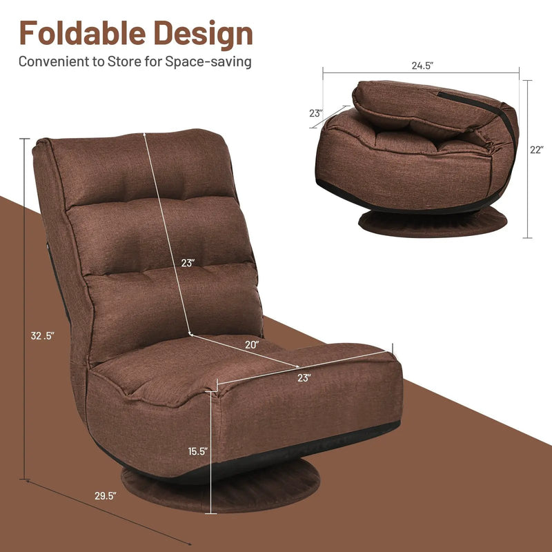 5-Position Folding Floor Gaming Chair by DirectDeals