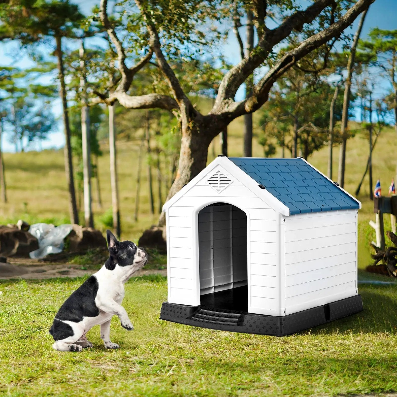 Indoor/Outdoor Waterproof Plastic Dog House Pet Puppy Shelter by DirectDeals