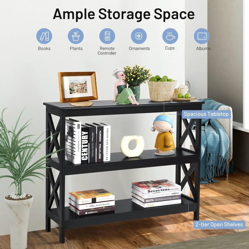 3-Tier Console X-Design Sofa Side Accent Table by DirectDeals