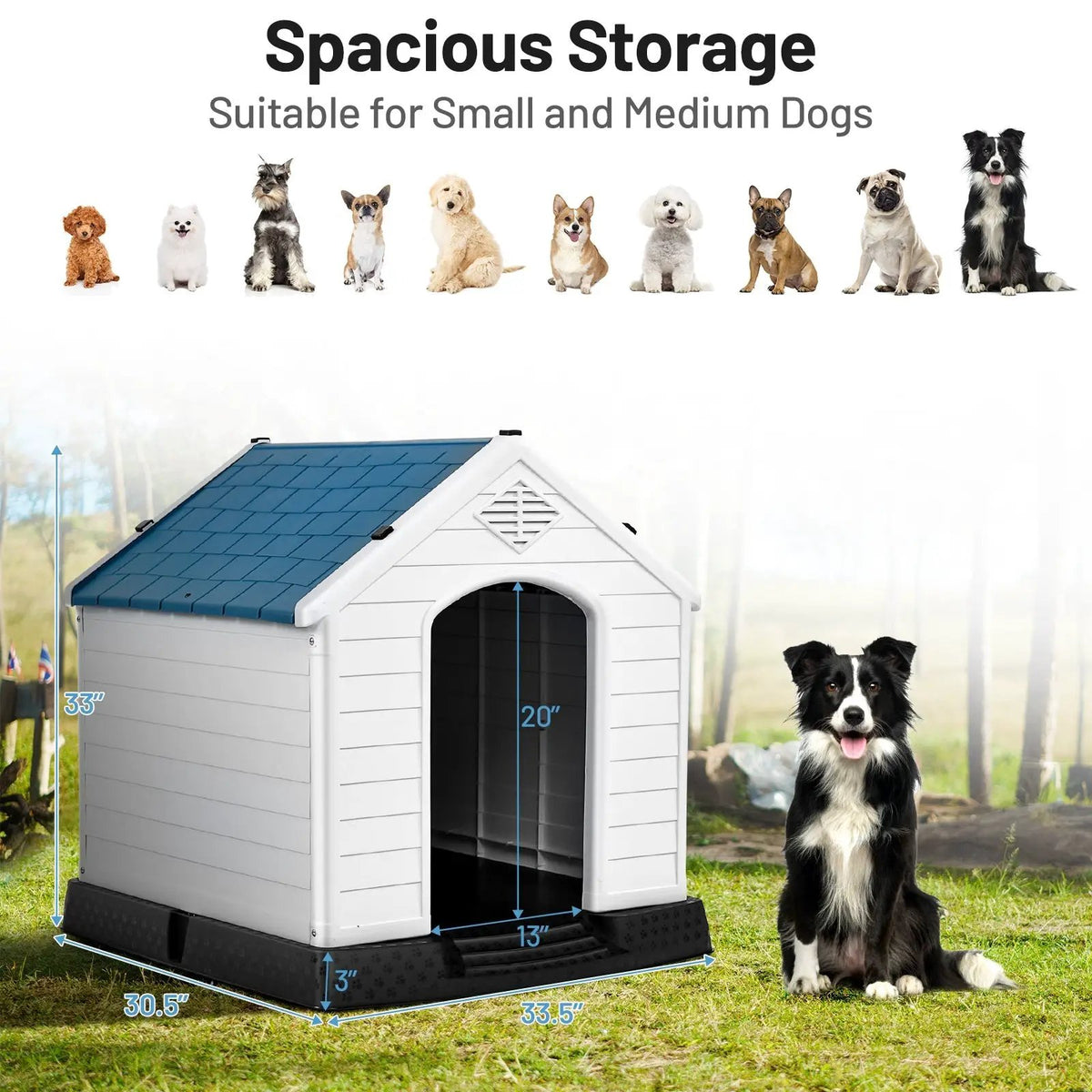 Indoor/Outdoor Waterproof Plastic Dog House Pet Puppy Shelter, photo 4 of 16