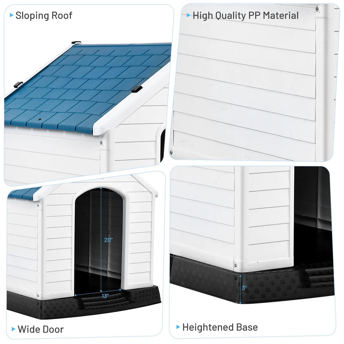 Indoor/Outdoor Waterproof Plastic Dog House Pet Puppy Shelter, photo 10 of 16