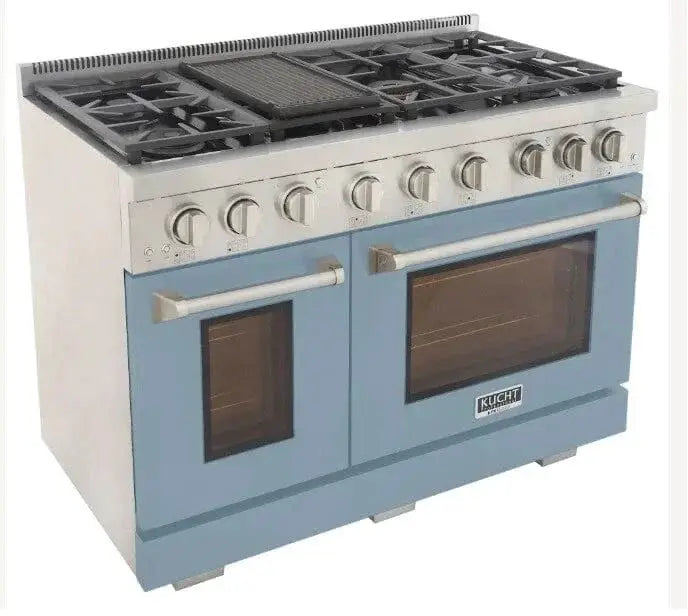 Kucht 48" Freestanding Professional Gas Range Liquid Propane KFX4800X/LP-LB by Farmhouse Kitchen and Bath