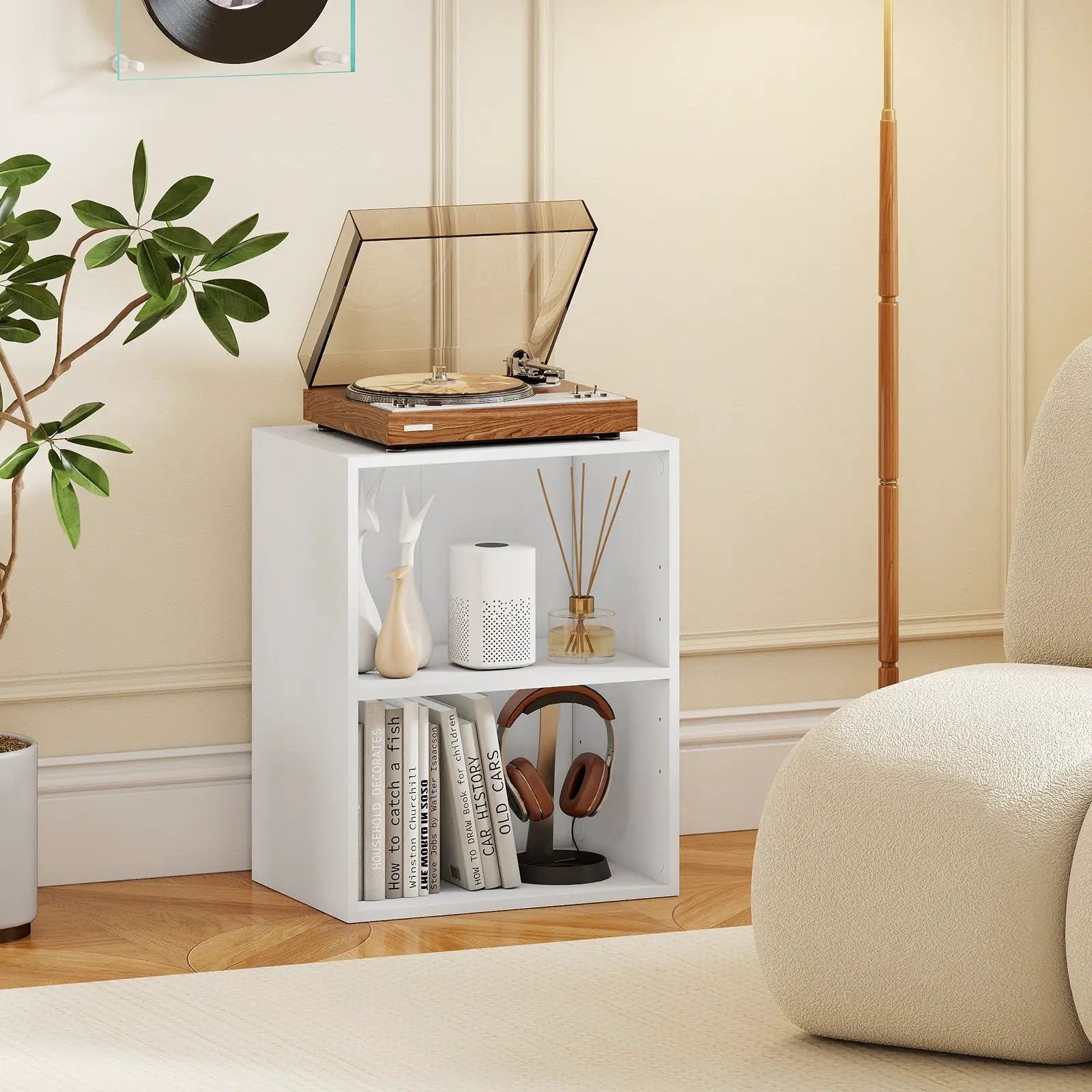 2-Cube Bookcase Floor Standing Open Bookshelf with 5-Position Adjustable Shelf by DirectDeals