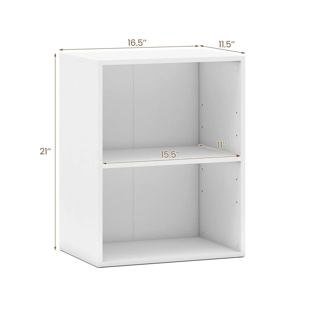 2-Cube Bookcase Floor Standing Open Bookshelf with 5-Position Adjustable Shelf, photo 3 of 32