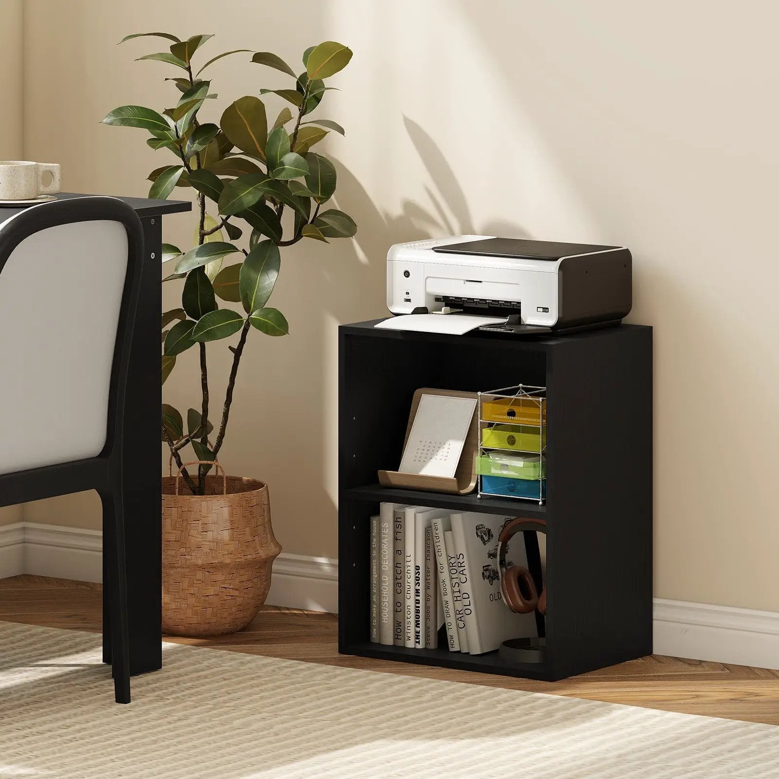 2-Cube Bookcase Floor Standing Open Bookshelf with 5-Position Adjustable Shelf by DirectDeals