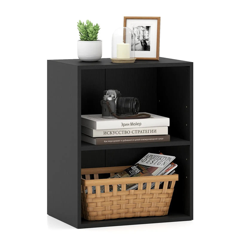 2-Cube Bookcase Floor Standing Open Bookshelf with 5-Position Adjustable Shelf by DirectDeals