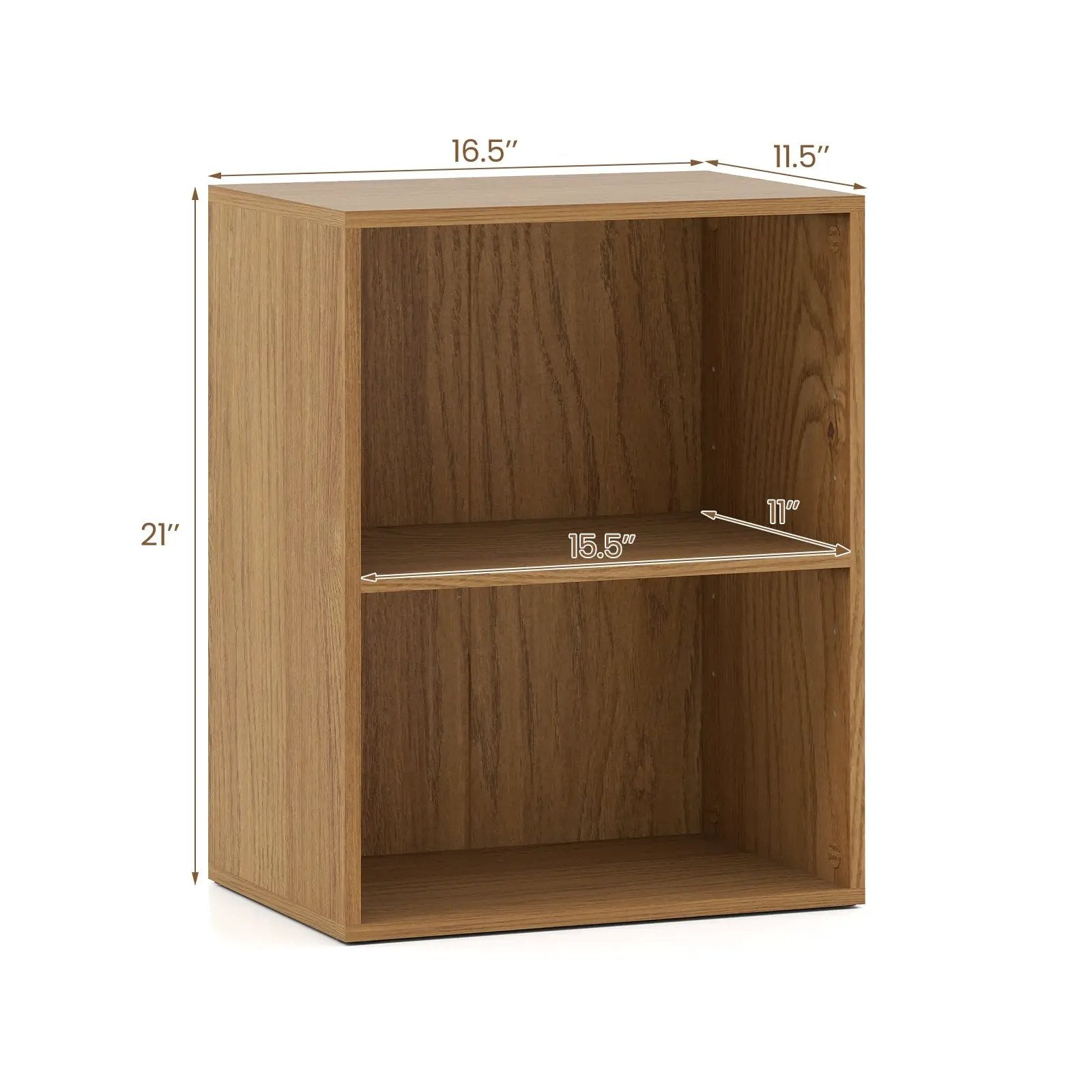 2-Cube Bookcase Floor Standing Open Bookshelf with 5-Position Adjustable Shelf by DirectDeals