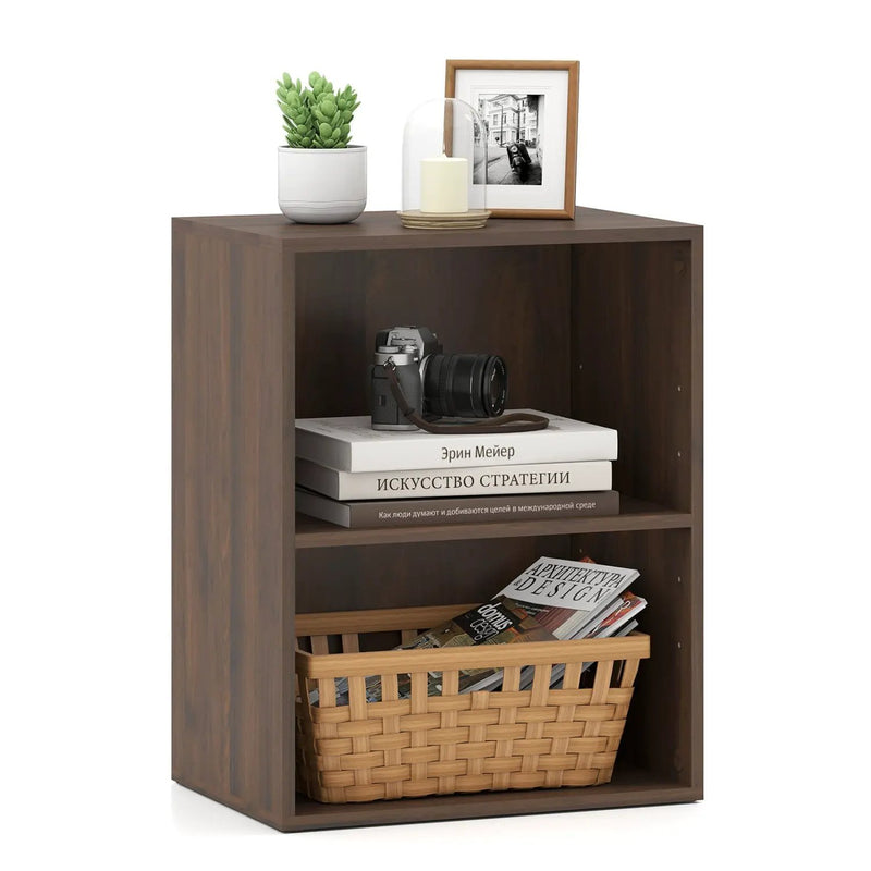 2-Cube Bookshelf with Adjustable Shelf - Dark Walnut by DirectDeals