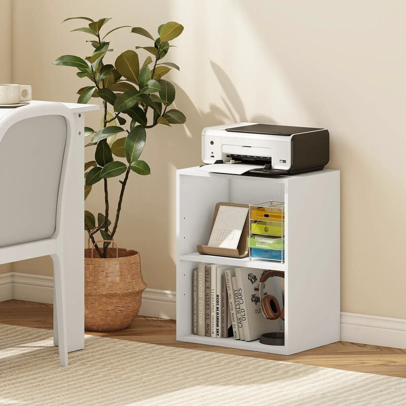 2-Cube Bookcase Set of 2 Floor Standing Open Bookshelf w/ 5-Position Adjustable Shelf by DirectDeals