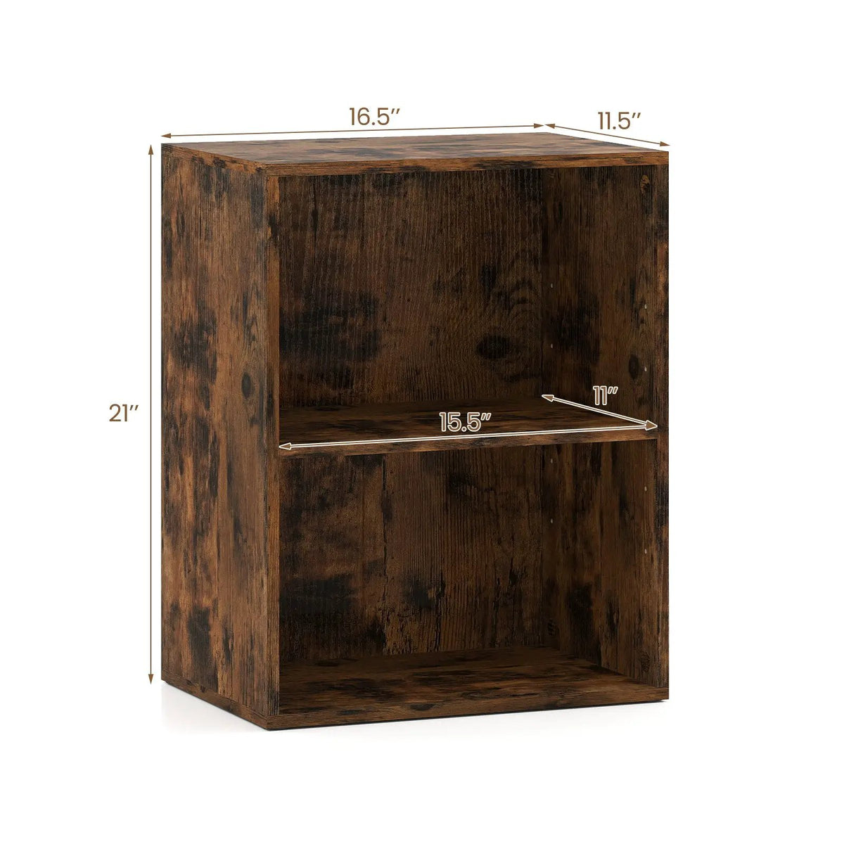2-Cube Bookcase Set of 2 Floor Standing Open Bookshelf w/ 5-Position Adjustable Shelf, photo 3 of 32