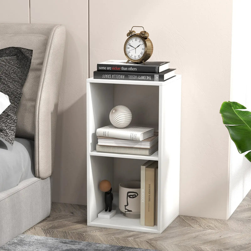 2 Cube Bookshelf with Back Guardrail for Living Room Bedroom by DirectDeals