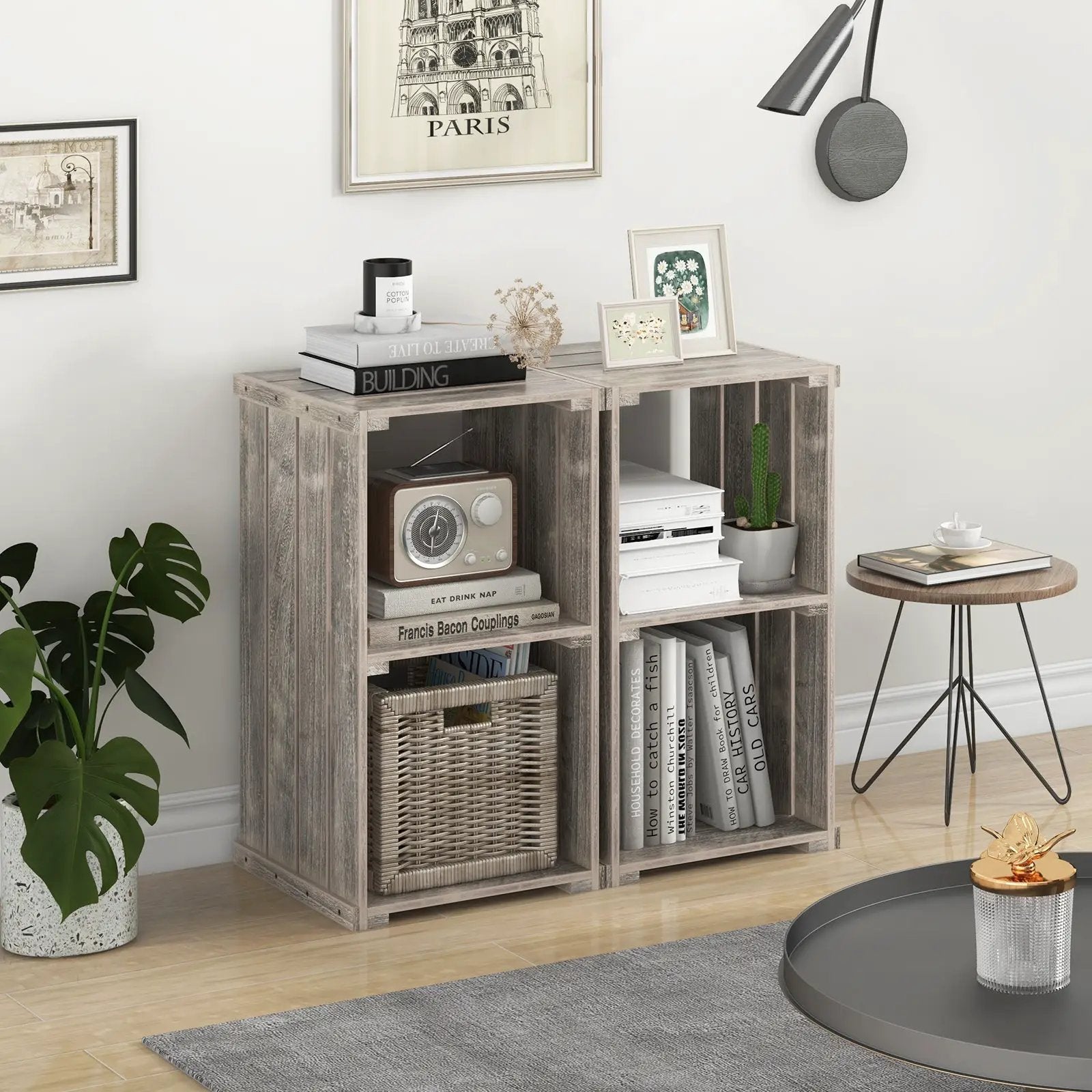2-Cube Storage Shelf with Open Back and 3-Tier Shelf by DirectDeals