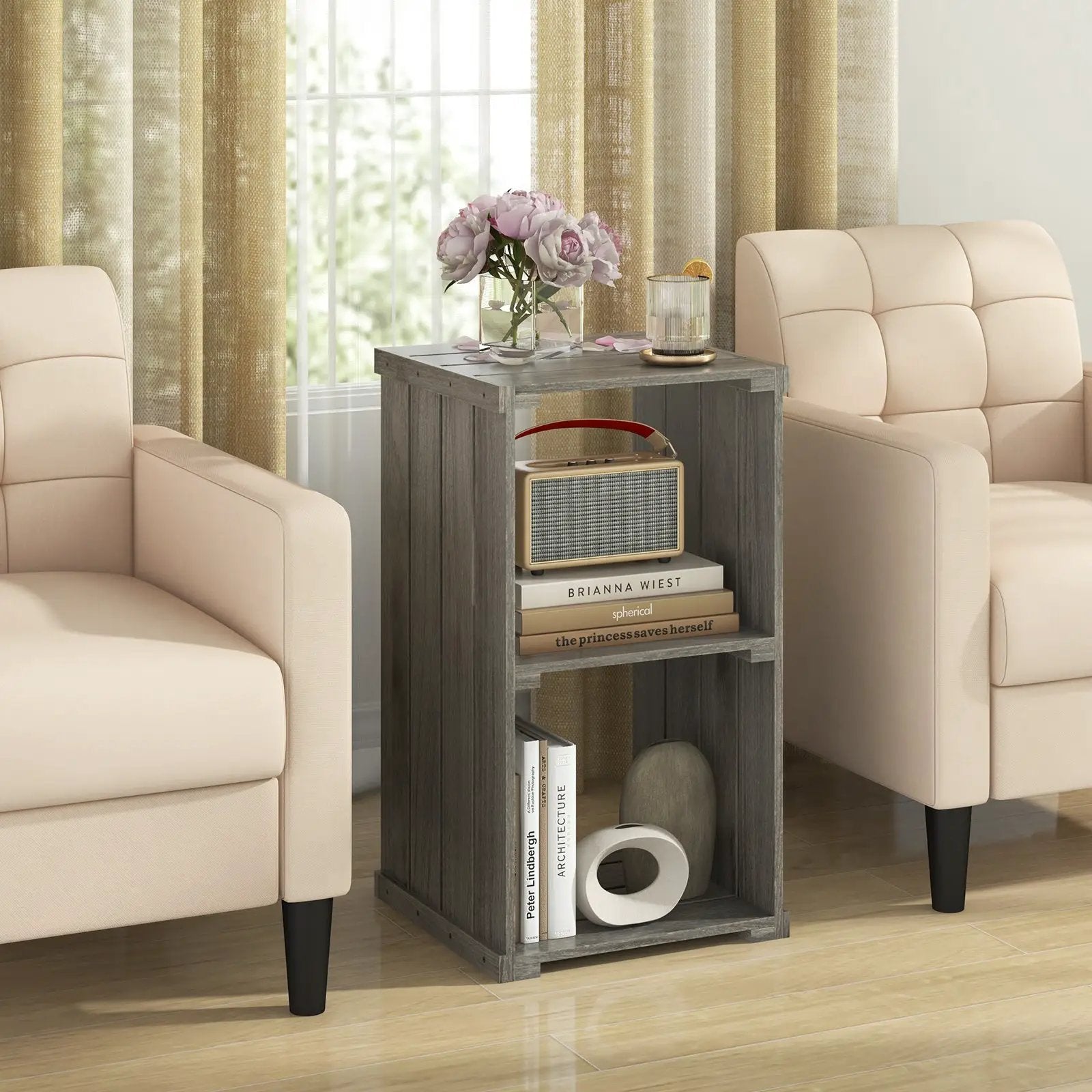 2-Cube Storage Shelf with Open Back and 3-Tier Shelf by DirectDeals