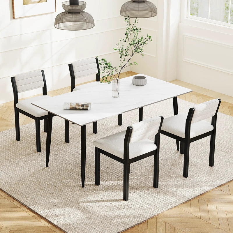 Set of 2 Dining Chairs Sherpa Upholstered Armless Chair with Wood Frame-White by DirectDeals