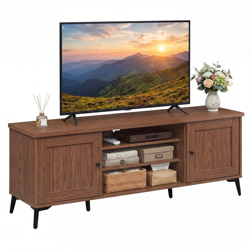 2-Door TV Stand for TVs up to 65 Inch Mid Century Modern Entertainment Center by DirectDeals