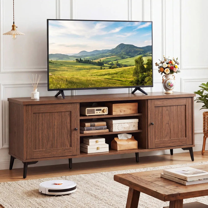 2-Door TV Stand for TVs up to 65 Inch Mid Century Modern Entertainment Center by DirectDeals