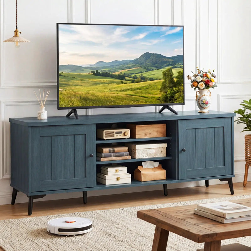 2-Door TV Stand for TVs up to 65 Inch Mid Century Modern Entertainment Center by DirectDeals