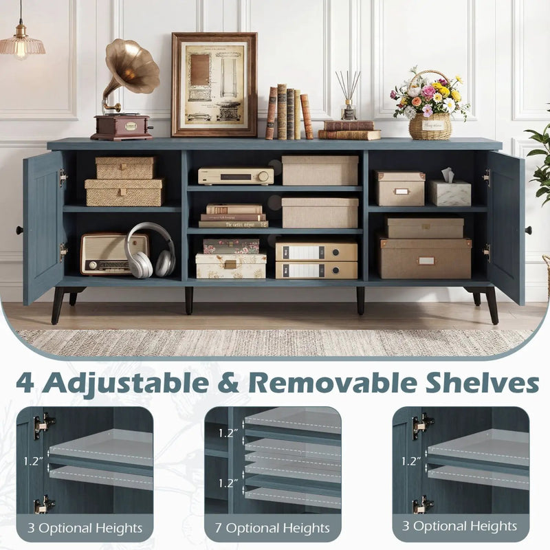 2-Door TV Stand for TVs up to 65 Inch Mid Century Modern Entertainment Center by DirectDeals