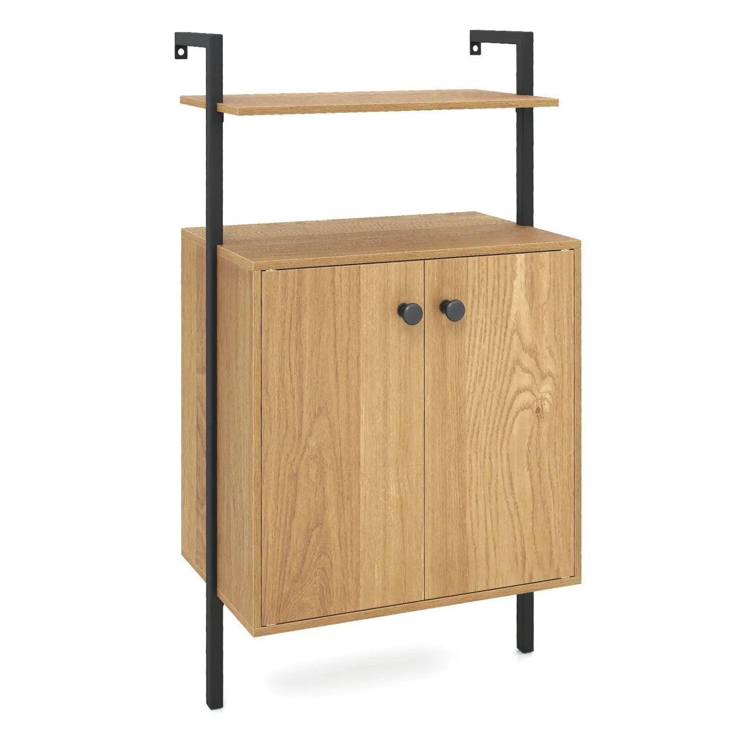 2-Door Wall Mount Bookshelf with Storage Cabinet by DirectDeals