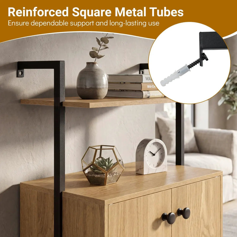 2-Door Wall Mount Bookshelf with Storage Cabinet by DirectDeals