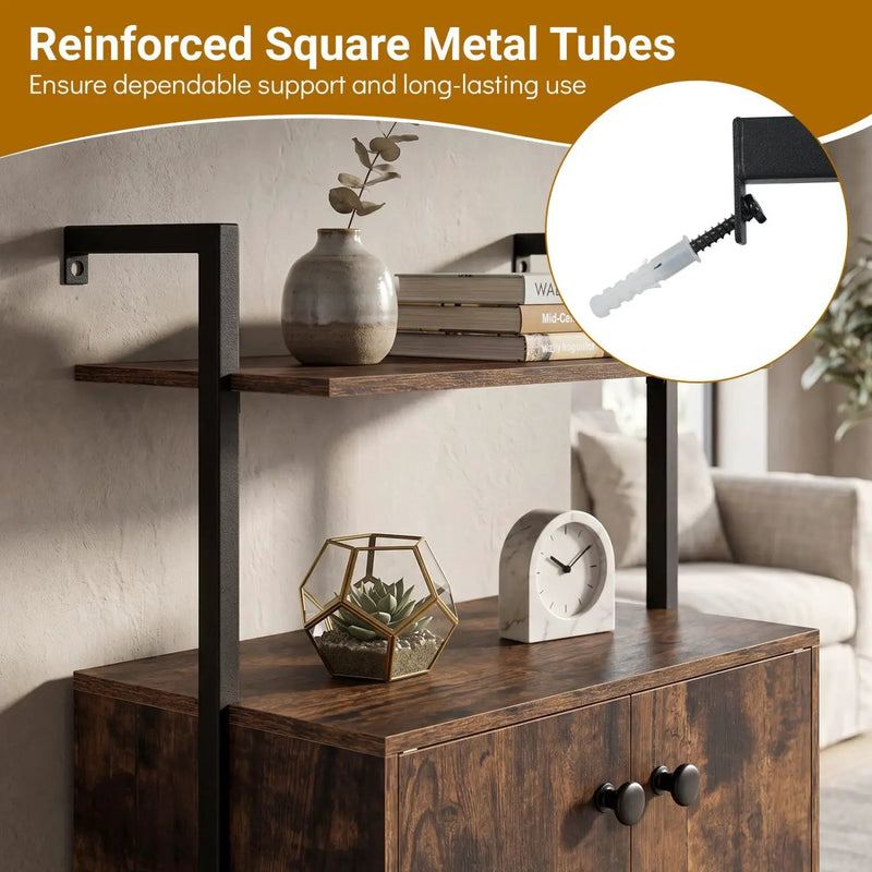 2-Door Wall Mount Bookshelf with Storage Cabinet by DirectDeals