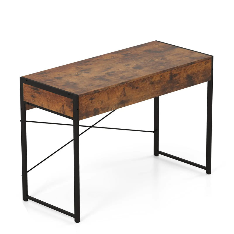 2-Drawer Home Office Desk with Steel Frame by DirectDeals