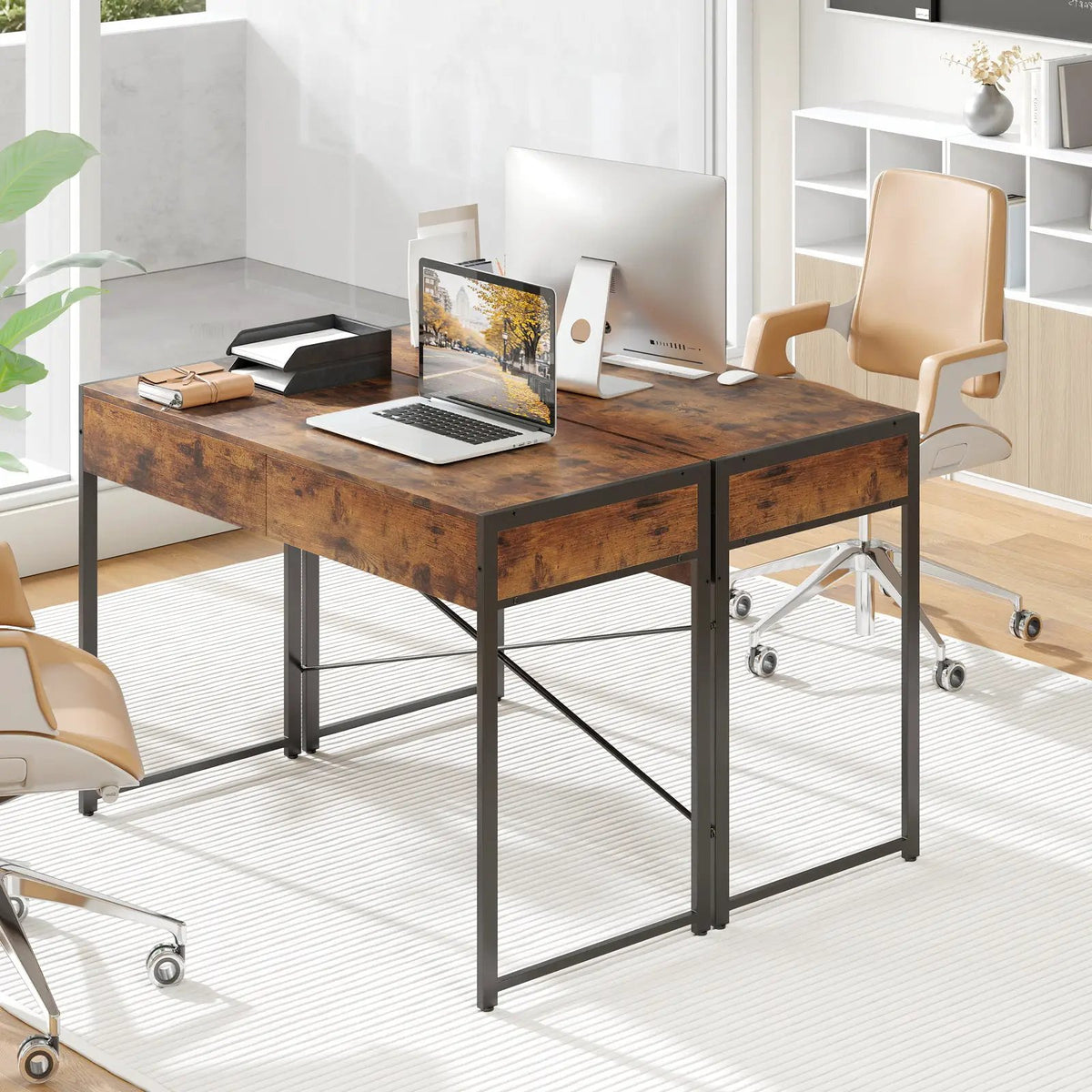 2-Drawer Home Office Desk with Steel Frame, photo 6 of 9