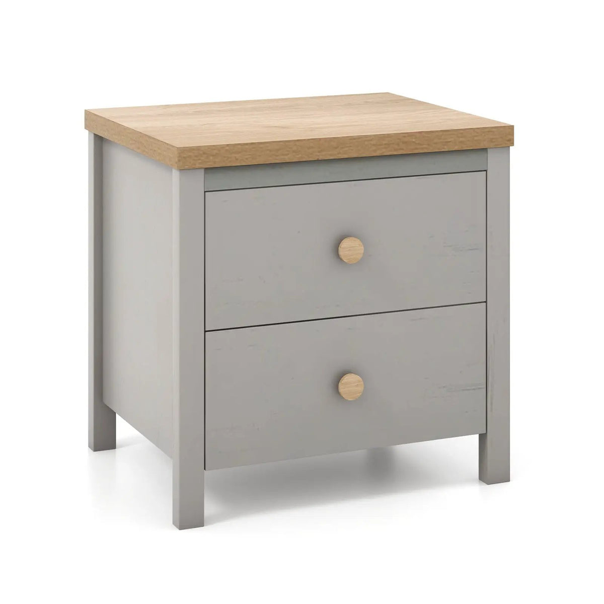 2-Drawer Nightstand with Rubber Wood Legs, photo 5 of 16